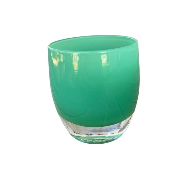 Glassybaby Strength Pre-Triskelion Votive Candle Holder Green Hand Blown GUC - Picture 2 of 15